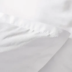 Housse De Couette|EMINZA Housse de couette percale de coton (140 x 200 cm) Cali he Blanc