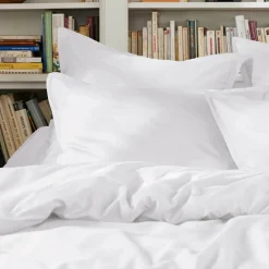 Housse De Couette|EMINZA Housse de couette percale de coton (140 x 200 cm) Cali he Blanc