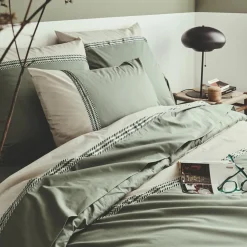 Housse De Couette|TRADILINGE Housse de couette percale de coton (300 x 240 cm) Noa Vert kaki