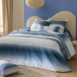 Housse De Couette|TRADI LINGE Housse de couette percale de coton (240 x 220 cm) Esteban e Bleu