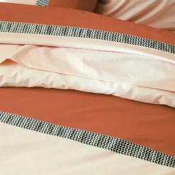 Housse De Couette|TRADILINGE Housse de couette percale de coton (300 x 240 cm) Macassar Cognac
