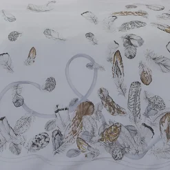 Housse De Couette|TRADILINGE Housse de couette percale de coton (240 x 220 cm) Plumes e Gris