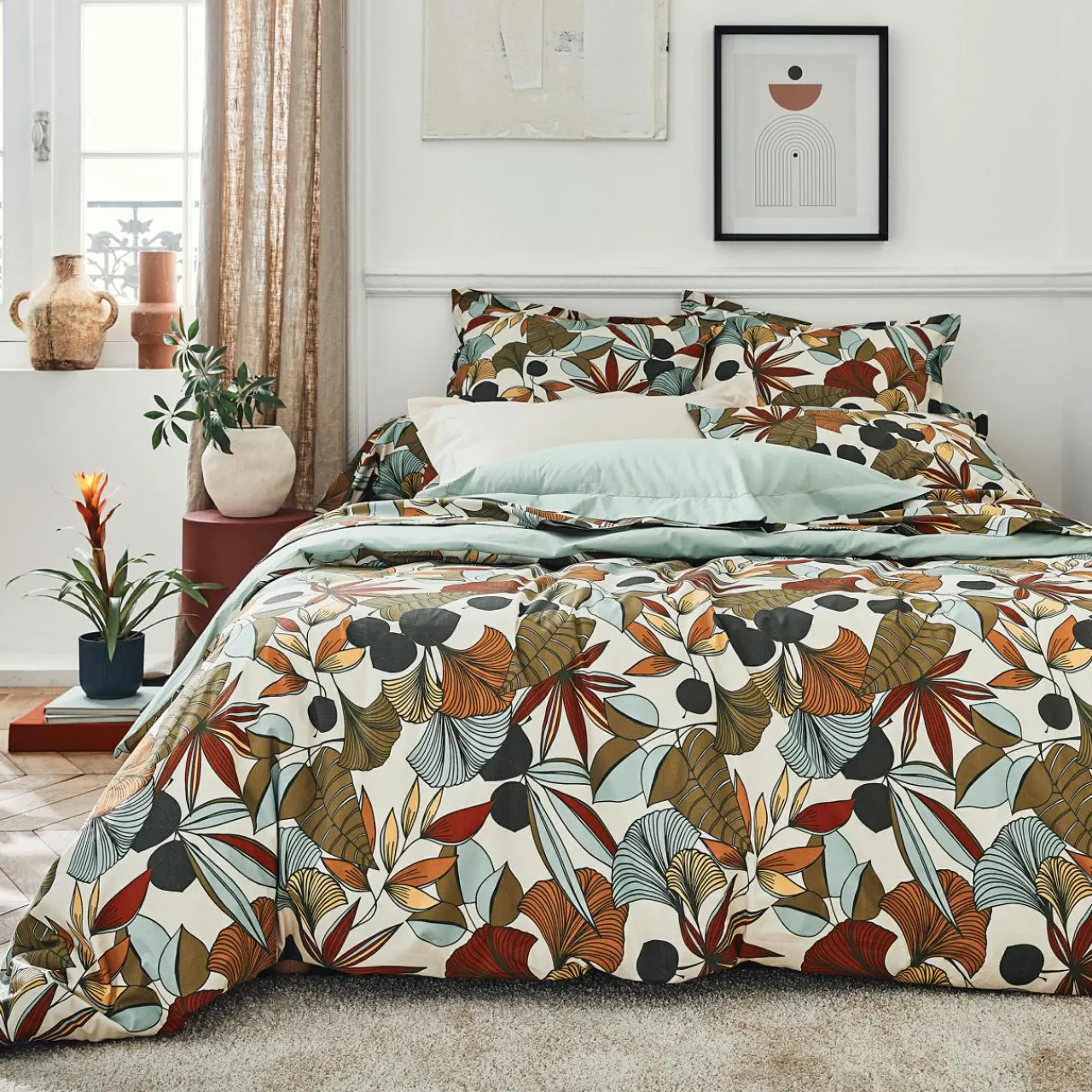 Housse De Couette|TRADILINGE Housse de couette percale de coton (200 x 200 cm) Cascade Multicolore