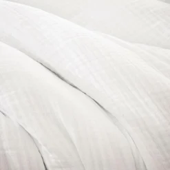 Housse De Couette|EMINZA Housse de couette quadruple gaze de coton (200 x 200 cm) Victoria x Gaïa chantilly Blanc