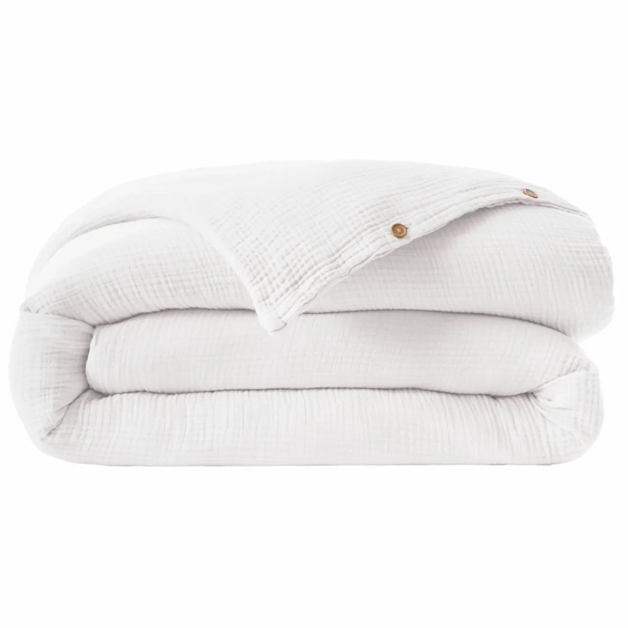 Housse De Couette|EMINZA Housse de couette quadruple gaze de coton (280 x 240 cm) Victoria x Gaïa chantilly Blanc