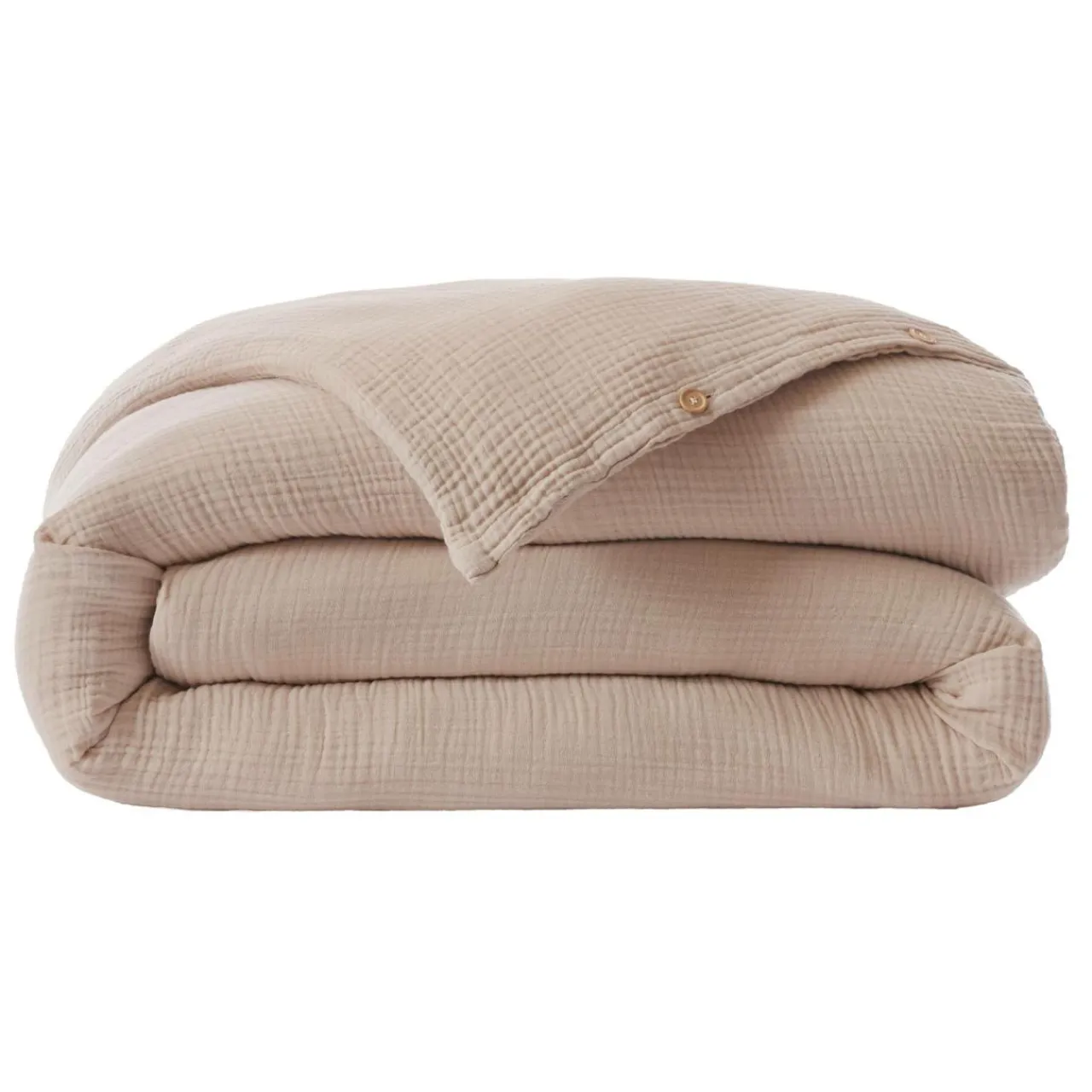 Housse De Couette|EMINZA Housse de couette quadruple gaze de coton (280 x 240 cm) Victoria x Gaïa Ficelle