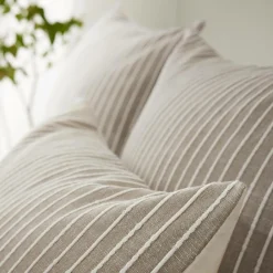 Housse De Couette|EMINZA Housse de couette réversible coton texturé et percale (140 x 200 cm) Alice Ecru