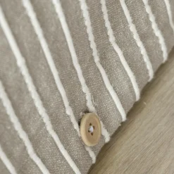 Housse De Couette|EMINZA Housse de couette réversible coton texturé et percale (260 x 240 cm) Alice Ecru