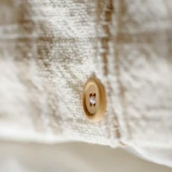 Housse De Couette|EMINZA Housse de couette réversible coton texturé et percale (260 x 240 cm) Alice Ficelle