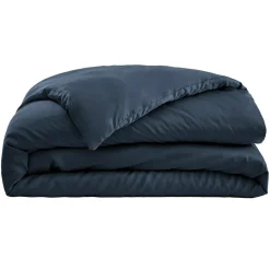 Housse De Couette|EMINZA Housse de couette satin de bambou (260 x 240 cm) Sienna Bleu nuit