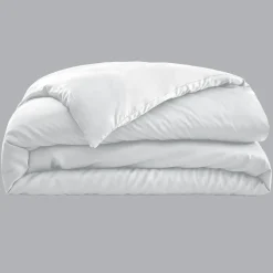 Housse De Couette|EMINZA Housse de couette satin de bambou (200 x 200 cm) Sienna chantilly Blanc