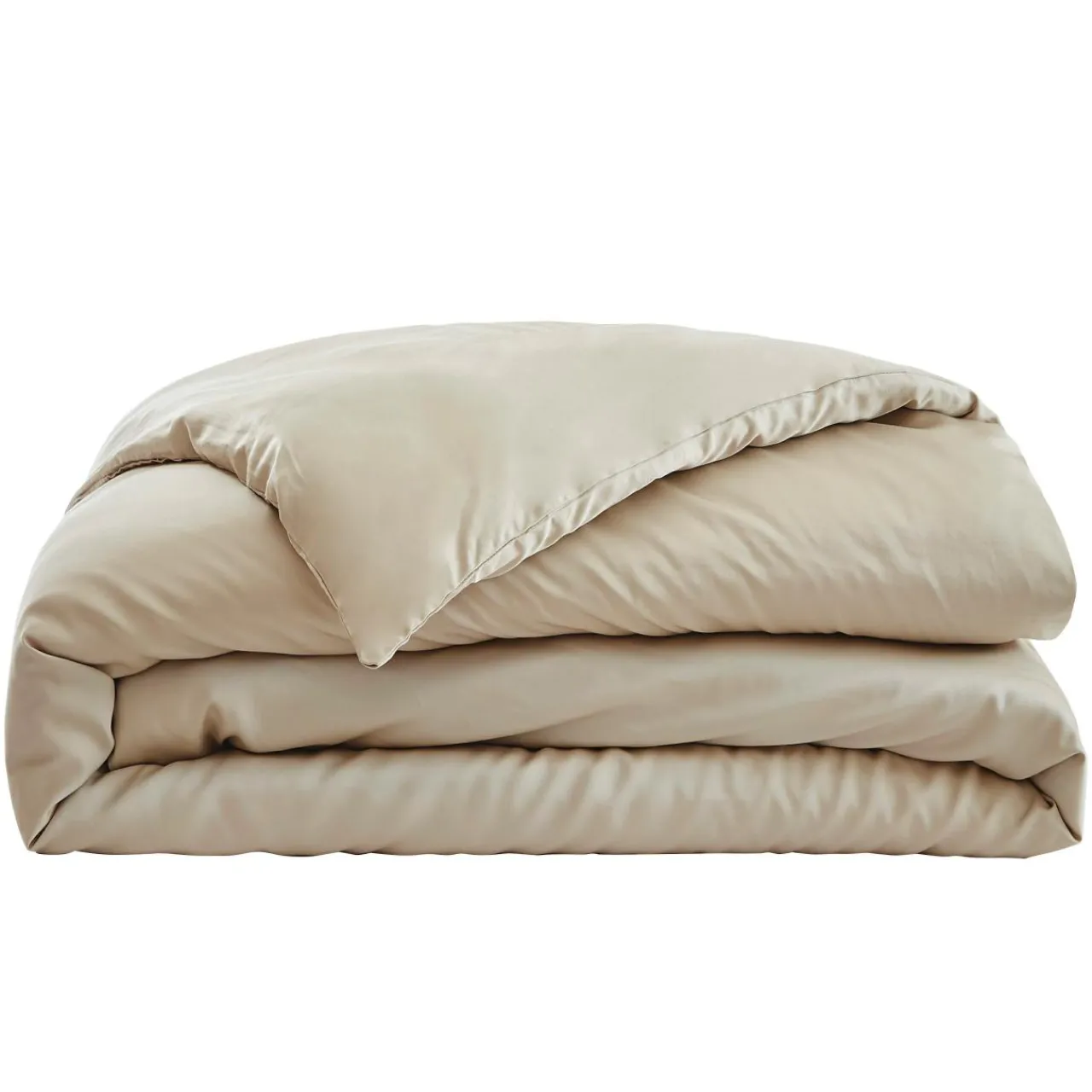 Housse De Couette|EMINZA Housse de couette satin de bambou (280 x 240 cm) Sienna Beige