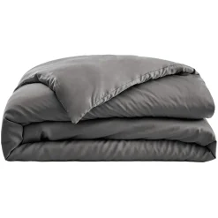 Housse De Couette|EMINZA Housse de couette satin de bambou (200 x 200 cm) Sienna granit Gris