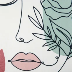 Coussin Et Housse|OSTARIA Housse de coussin carrée (40 x 40 cm) Visage Multicolore Blanc