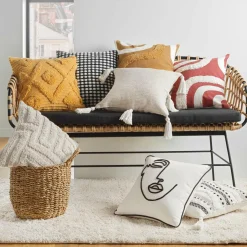 Coussin Et Housse|DOUCEUR D'INTERIEUR Housse de coussin carrée coton (40 x 40 cm) Mirade Terracotta