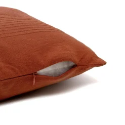 Coussin Et Housse|EMINZA Housse de coussin carrée coton tissé (40 x 40 cm) Léa Terracotta