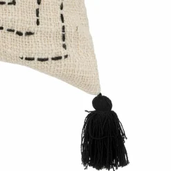 Coussin Et Housse|ATMOSPHERA Housse de coussin carrée coton (40 x 40 cm) Stitch Beige