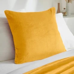 Coussin Et Housse|EMINZA Housse de coussin carrée flanelle (60 x 60 cm) Didou Jaune moutarde