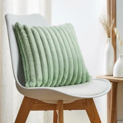 Coussin Et Housse|EMINZA Housse de coussin carrée flanelle (40 x 40 cm) Dune Vert sauge