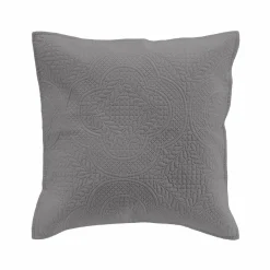 Coussin Et Housse|DOUCEUR D'INTERIEUR Housse de coussin carrée microfibre (40 x 40 cm) Romane Gris Anthracite