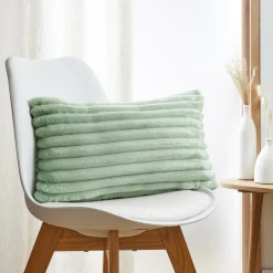 Coussin Et Housse|EMINZA Housse de coussin rectangulaire flanelle (30 x 50 cm) Dune Vert sauge