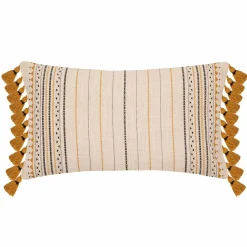 Coussin Et Housse|ATMOSPHERA Housse de coussin rectangulaire coton (30 x 50 cm) Amady Jaune ocre