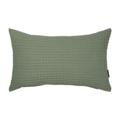 Coussin Et Housse|EMINZA Housse de coussin rectangulaire coton nid d'abeille (30 x 50 cm) Maya Vert romarin