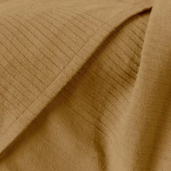 Plaid Et Jeté|Couvre-Lit Et Édredon|EMINZA Jeté de lit coton tissé (130 x 160 cm) Léa Camel