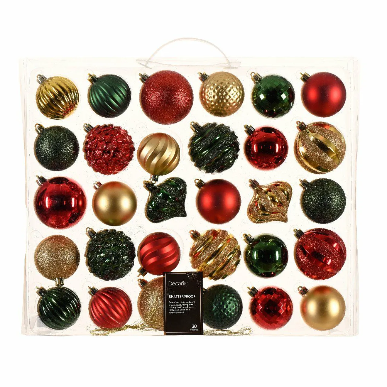 Boule De Noël|KAEMINGK Kit de décoration de sapin de Noël Agéna , Rouge et Or Vert sapin