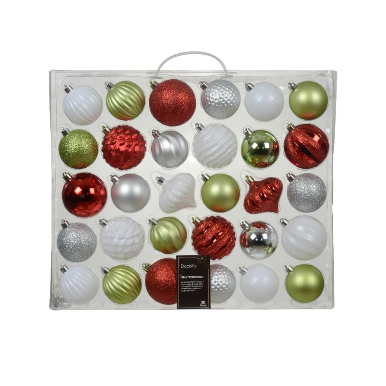 Boule De Noël|KAEMINGK Kit de décoration de sapin de Noël Agéna , blanc et rouge Thé Vert