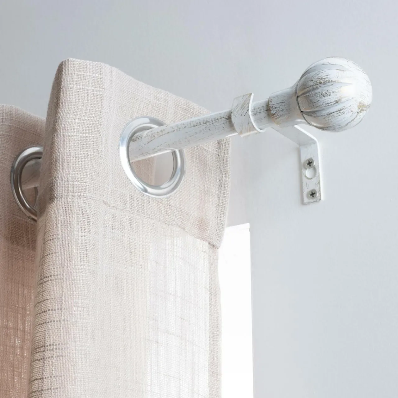 Tringle À Rideau, Barre Et Support|LUANCE Kit de tringle extensible (L120 - L210 cm / D19 mm) Touch of Zen et Or Blanc