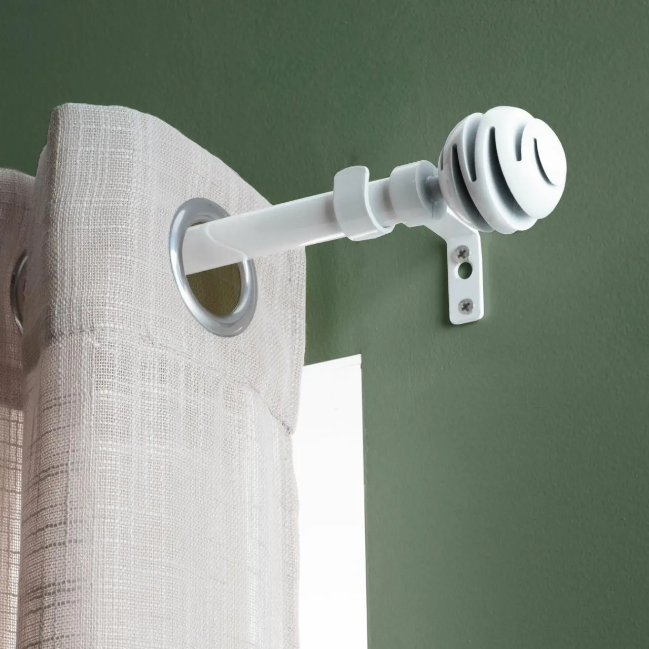 Tringle À Rideau, Barre Et Support|LUANCE Kit de tringle extensible (L120 - L210 cm / D19 mm) Villalouise laqué Blanc