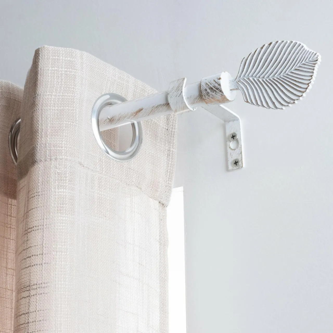 Tringle À Rideau, Barre Et Support|LUANCE Kit de tringle extensible (L120 - L210 cm / D19 mm) Exotica et or Blanc