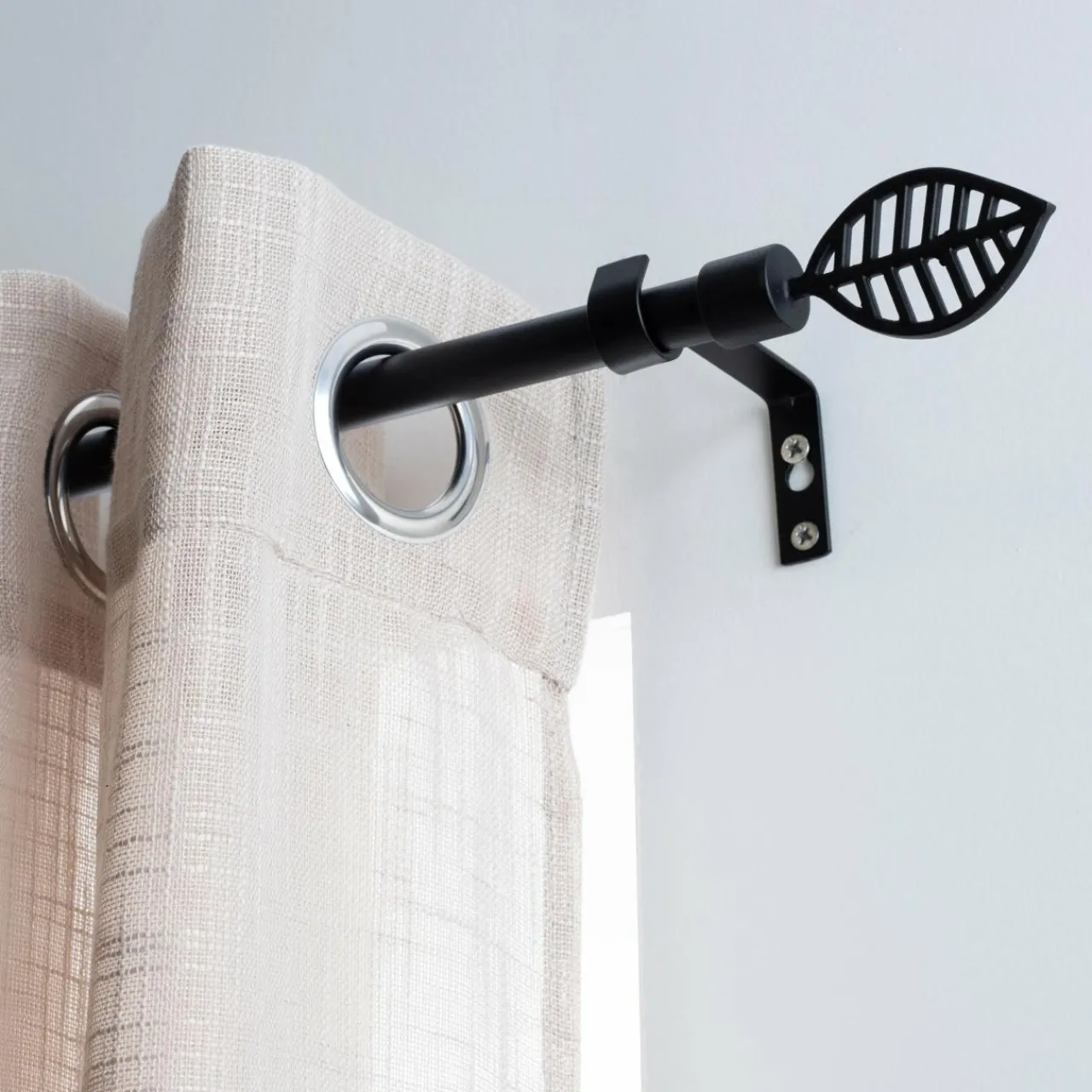 Tringle À Rideau, Barre Et Support|LUANCE Kit de tringle extensible (L120 - L210 cm / D16 mm) Sevigne mat Noir