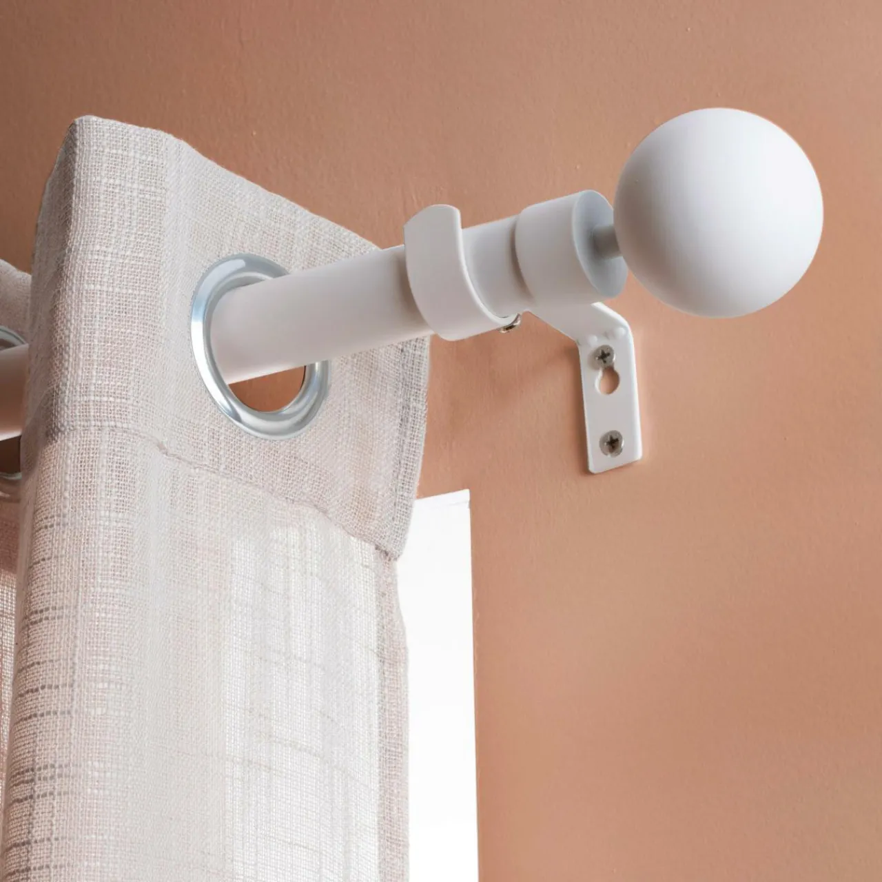 Tringle À Rideau, Barre Et Support|LUANCE Kit de tringle extensible (L120 - L210 cm / D28 mm) Gaïa Blanc