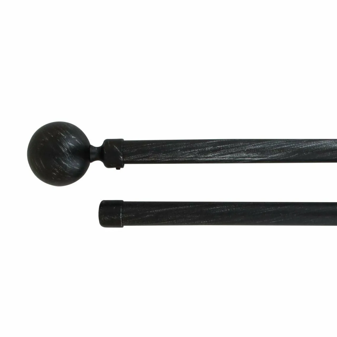 Tringle À Rideau, Barre Et Support|LUANCE Kit de tringle extensible double barres (L120 - L210 cm / D19 mm) Paloma et argent Noir