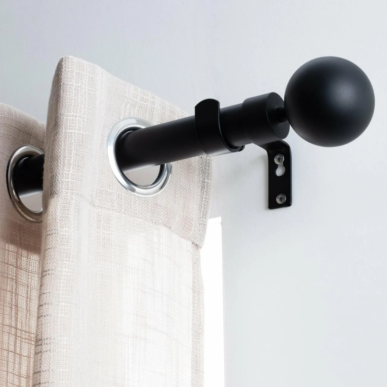 Tringle À Rideau, Barre Et Support|LUANCE Kit de tringle extensible (L120 - L210 cm / D28 mm) Gaïa Noir