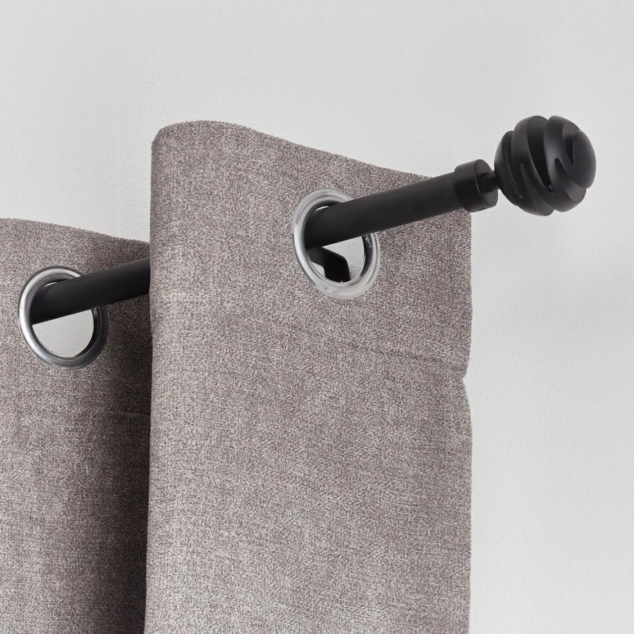 Tringle Plafond|Tringle À Rideau, Barre Et Support|LUANCE Kit de tringle rideau extensible (L120 - L210 cm / D19 mm) Villalouise mat Noir