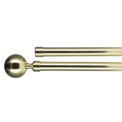 Tringle Plafond|Tringle À Rideau, Barre Et Support|LUANCE Kit de tringle rideau extensible double barres (L210 - L380 cm / D19 mm) Paloma Or