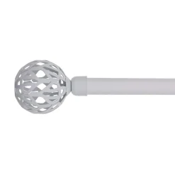 Tringle À Rideau, Barre Et Support|LUANCE Kit de tringle rideau extensible (L210 - L380 cm / D19 mm) Vintage mat Blanc