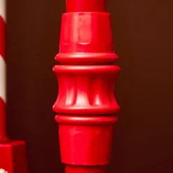 Personnage, Objet Grand Format|Déco Et Objet De Noël|KAEMINGK Lampadaire de Noël illuminé, musical et animé 10 LED (H135 cm) Neige tombante Rouge