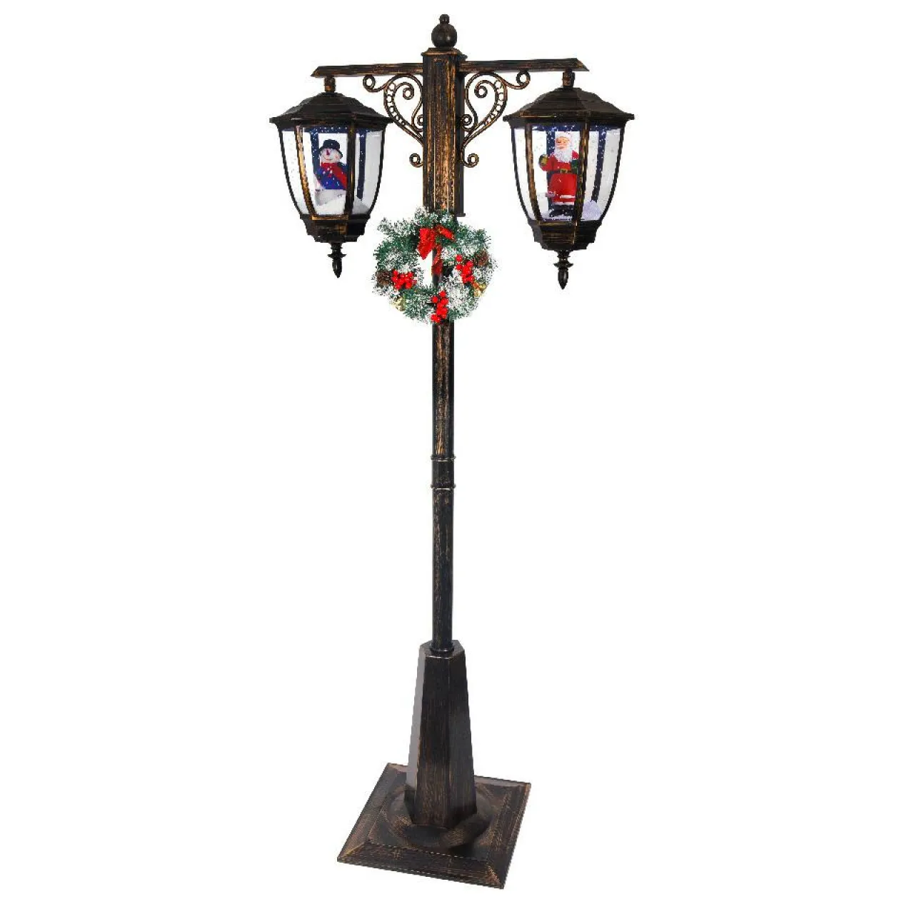 Déco Et Objet De Noël|Personnage, Objet Grand Format|KAEMINGK Lampadaire double illuminé 66 LED (H188 cm) Noël Magique Noir