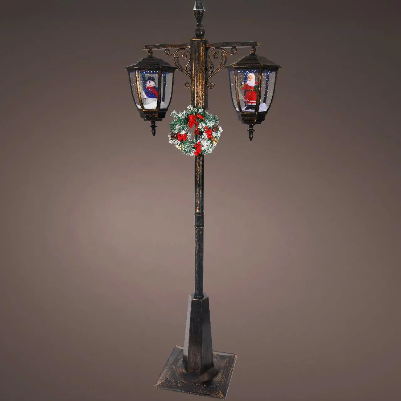 Déco Et Objet De Noël|Personnage, Objet Grand Format|KAEMINGK Lampadaire double illuminé 66 LED (H188 cm) Noël Magique Noir