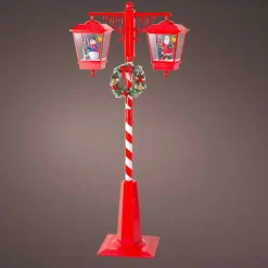 Personnage, Objet Grand Format|Déco Et Objet De Noël|KAEMINGK Lampadaire double illuminé 66 LED (H188 cm) Noël Magique Rouge