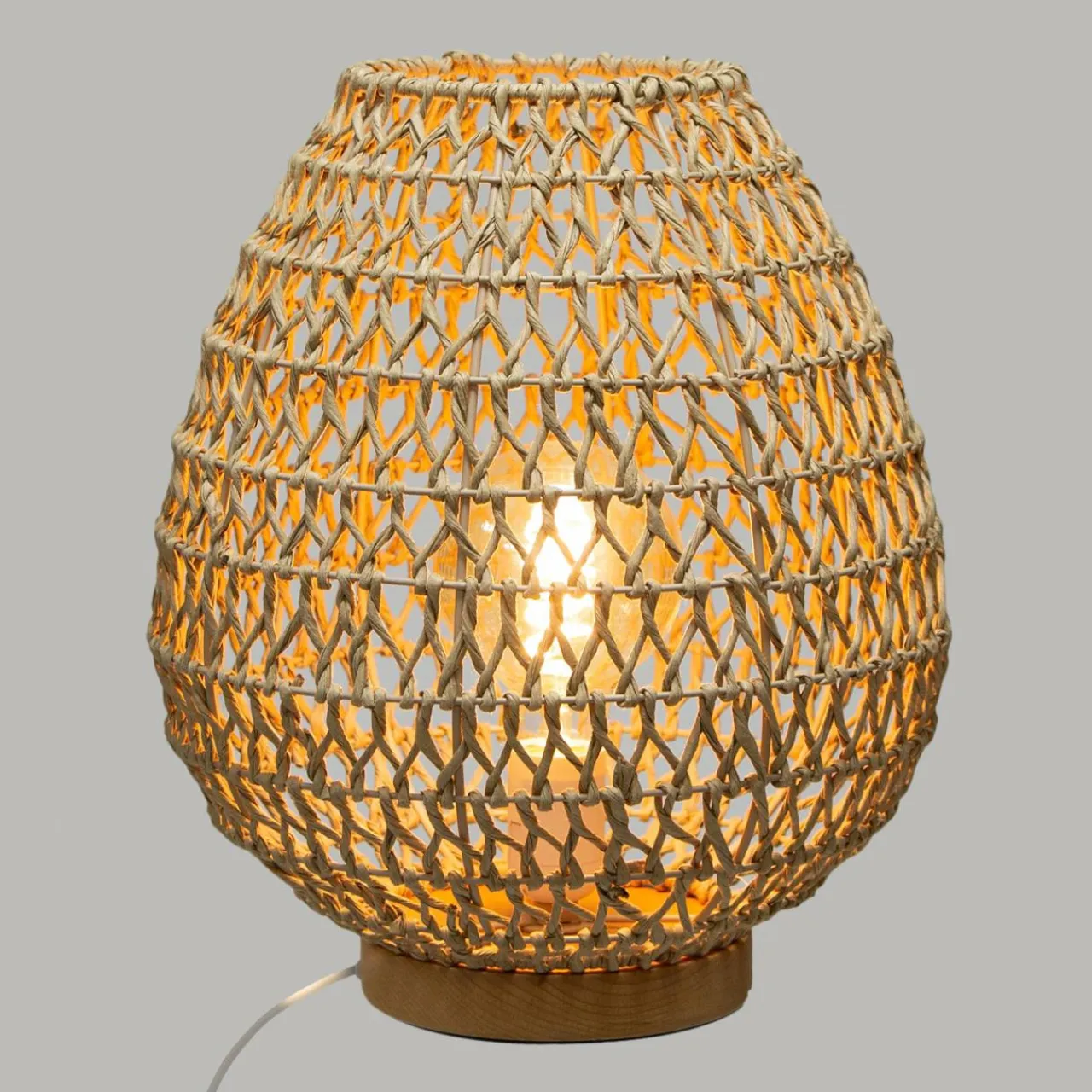 Lampe À Poser|ATMOSPHERA Lampe à poser bois et papier (H35,5 cm) Etel Naturel