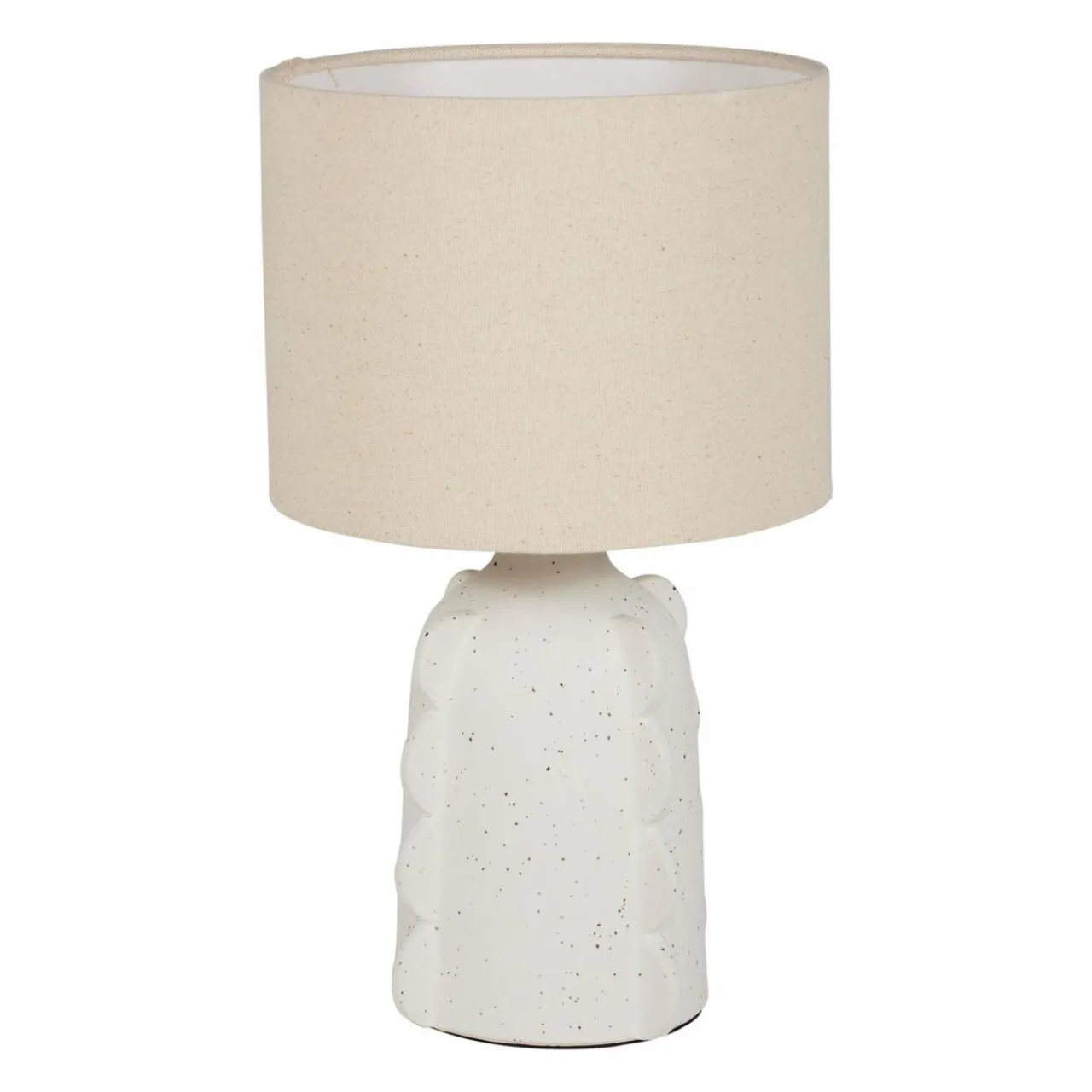 Lampe À Poser|OSTARIA Lampe à poser céramique et lin (H34,5 cm) Aurora he Blanc