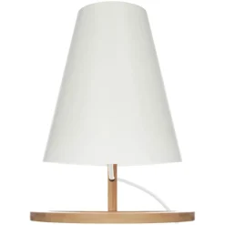 Lampe À Poser|ATMOSPHERA Lampe à poser en bois (H26 cm) Roni he Blanc