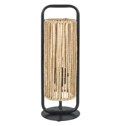Lampe À Poser|OSTARIA Lampe à poser en Corde et Métal (H37 cm) Tanzanie et beige Noir
