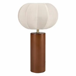 Lampe À Poser|OSTARIA Lampe à poser en coton (H36 cm) Mira Bois foncé Naturel