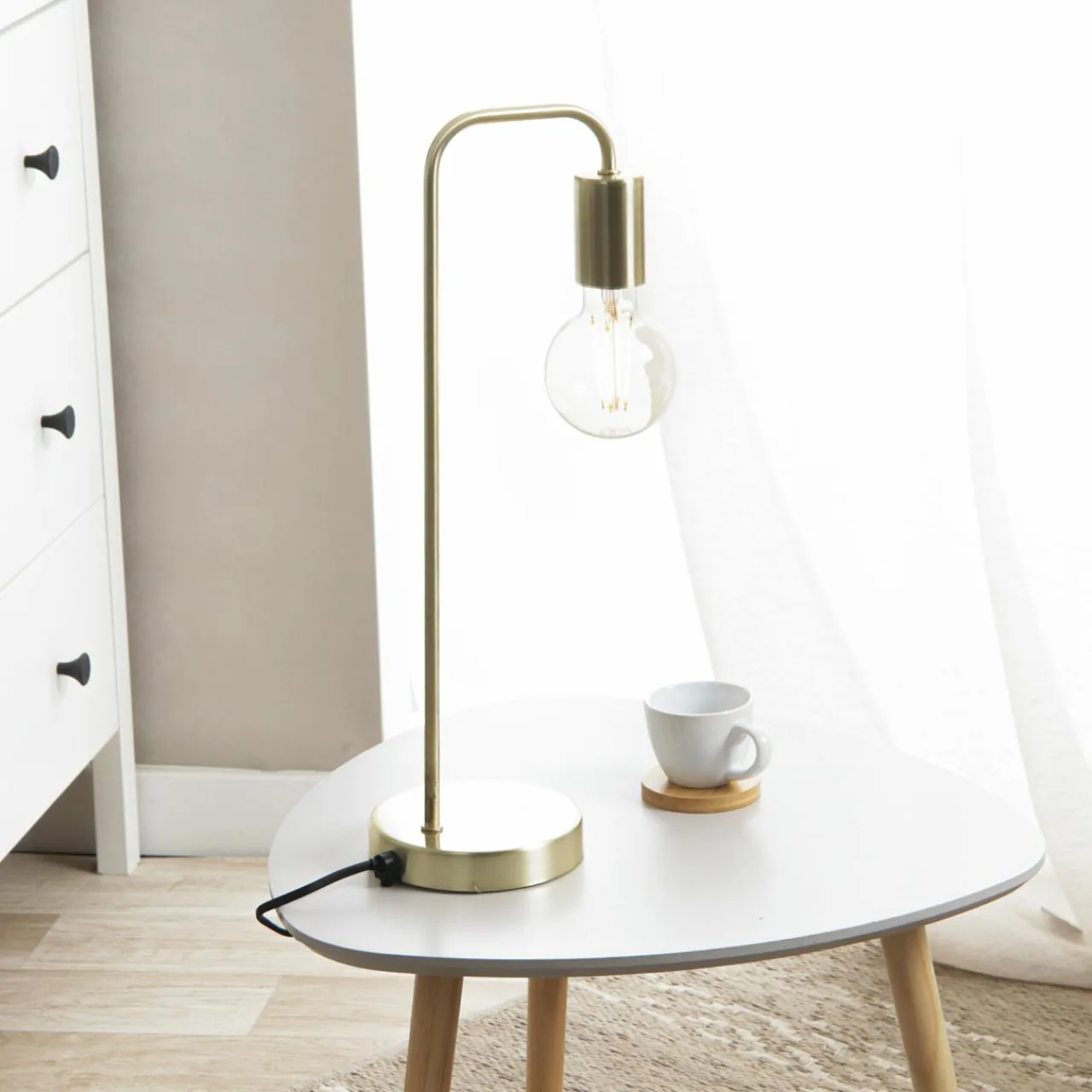 Lampe À Poser|ATMOSPHERA Lampe à poser en métal (H45 cm) Keli Or